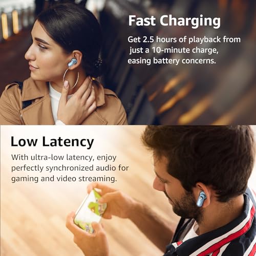 TOZO HT3 Hybrid Noise Cancelling Headphones, 90H Playtime, Spatial Audio AI Chat with 5 Mics, Crystal Pods Hybrid Active Noise Cancelling Wireless Earbuds, 10mm Drivers Deep Bass Stereo Sound