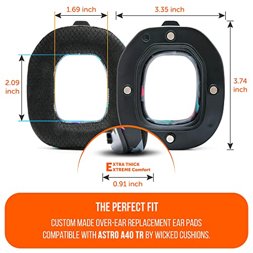 WC Freeze A40 - Hybrid Fabric Cooling Gel Earpads for Astro A40 TR | Made by Wicked Cushions | Improved Durability, Thickness & Sound Isolation | 90s Black - color: 90s Black