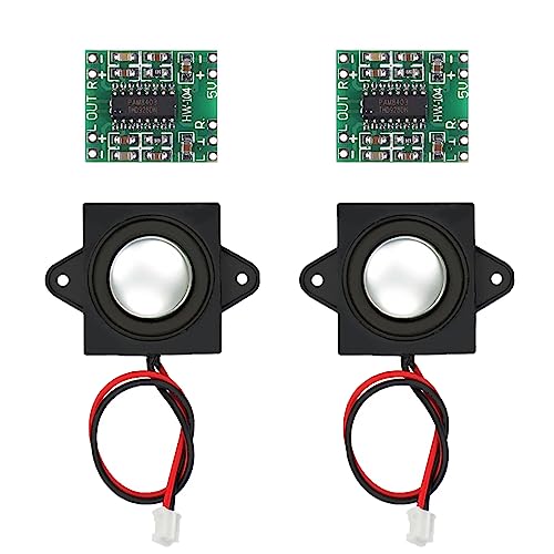 2PCS PAM8403 Mini Digital Power Amplifier Module 3W 2.5-5V Input USB Power Supply + 2PCS 3W 8Ohm Audio Stereo Speaker Full Range Mini Portable Advertising Speakers - color: 3W 8Ohm+PAM8403