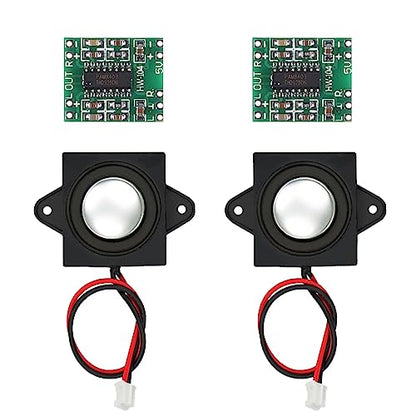2PCS PAM8403 Mini Digital Power Amplifier Module 3W 2.5-5V Input USB Power Supply + 2PCS 3W 8Ohm Audio Stereo Speaker Full Range Mini Portable Advertising Speakers - color: 3W 8Ohm+PAM8403