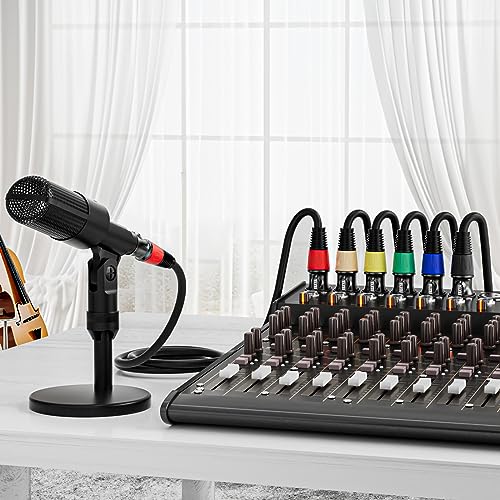 EBXYA XLR Cables 35 ft 6 Pack - Premium Balanced Microphone Cable with 3-Pin XLR Male to Female Cable, Black - size: 35ft, style: 6 Pack