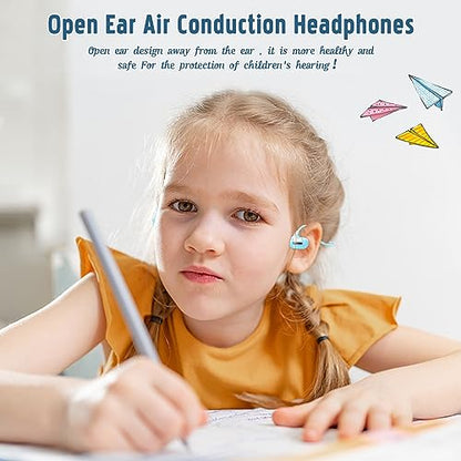 BANIGIPA Kids Headphones, Open Ear Headphones for Teens Child Boys Girls | Wireless Bluetooth 5.4 Headset w/ Built-in Mic for School/Tablet/Travel, 13g Ultra-Light, 85dB Protect Hearing, 10H Playtime - color: G03-Sky Blue