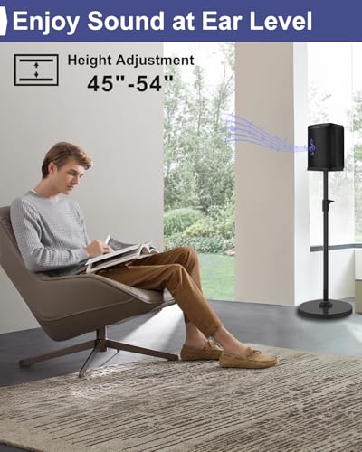 New Upgrade Height Adjustable Speaker Stand for Bose S1 Pro / S1 Pro Plus / S1 Pro+, Extends 45" to 54", Holds up to 20LBS, Heavy Duty Speakers Stands for Bose, Easy to Install, with Screws