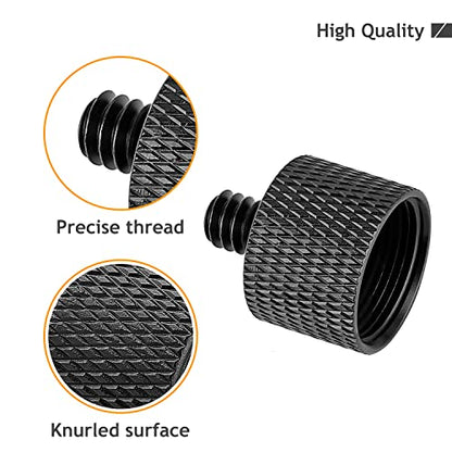 5/8 to 1/4 Adapter, Mic Thread Adapter 5/8" Female to 1/4" Male for Mic Stand, Camera Monitor, Tripod, Microphone Holder 2 Pack - size: 1/4 2pc