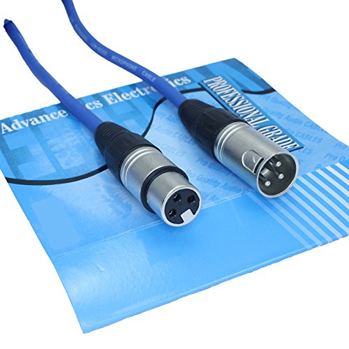 50 Foot Male to Female XLR Microphone Cable (Blue) - color: Blue