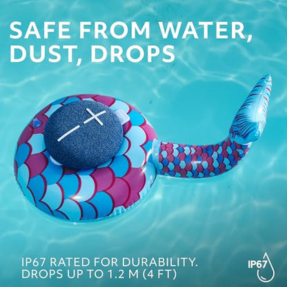 Ultimate Ears MINIROLL Waterproof Bluetooth Speaker - Majestic Blue | Ultra-portable, balanced bass, IP67 dustproof, 131 ft (40 m) range - color: Blue