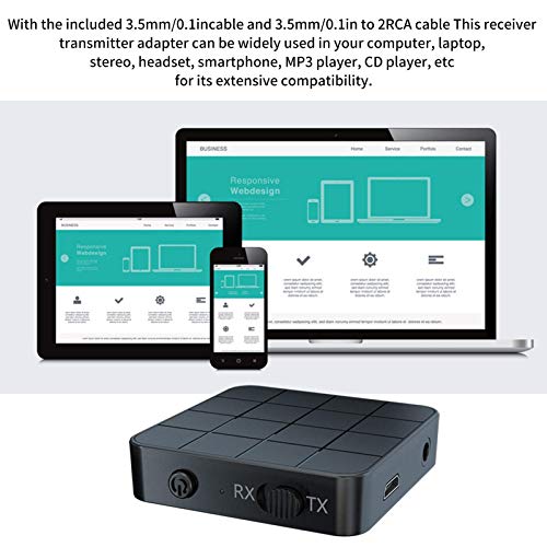 KN321 Wireless Bluetooth 5.0 Audio Transmitter Receiver, 2 in 1, TV Computer Adapter, Audio Transmitter and Receiver one Key Switch, high Compatibility
