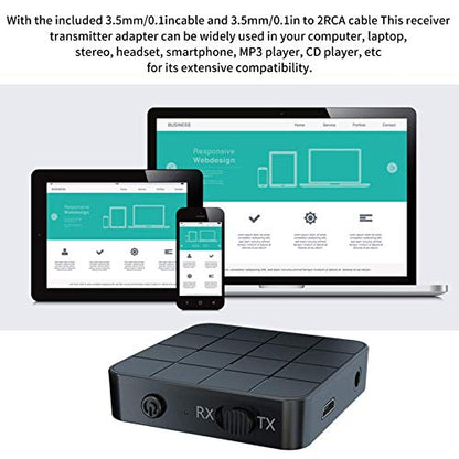 KN321 Wireless Bluetooth 5.0 Audio Transmitter Receiver, 2 in 1, TV Computer Adapter, Audio Transmitter and Receiver one Key Switch, high Compatibility