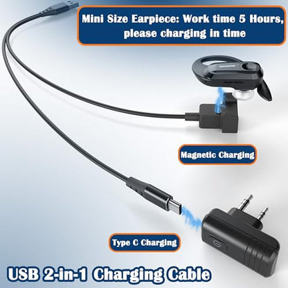SAMCOM BTEAR-02 Wireless Earpiece with Mic for FPCN10A/FPCN30A Radio, 1 Set