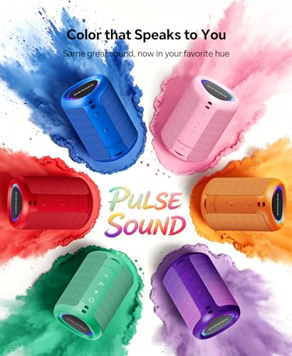 Portable Bluetooth Speaker Beach Essentials: Powerful Crystal Clear Sound/Dynamic Light/IPX5 Waterproof/All Day Playtime/Wireless BT 5.3/TWS Paring, Dad Gifts, Outdoor|Travel|Camping|Pool Accessories | Powerful HD Sound,Dynamic Light,All Day Playtime,Wire