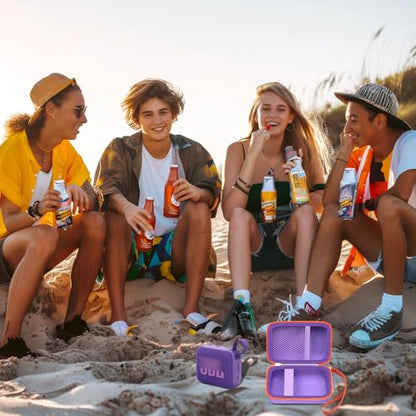Speaker Case for JBL Go 5/4/3, Case Only | Hard Case, Mesh Pocket for Charging Cable, Compact Travel Carry, Speaker Not Included, Purple - color: Purple