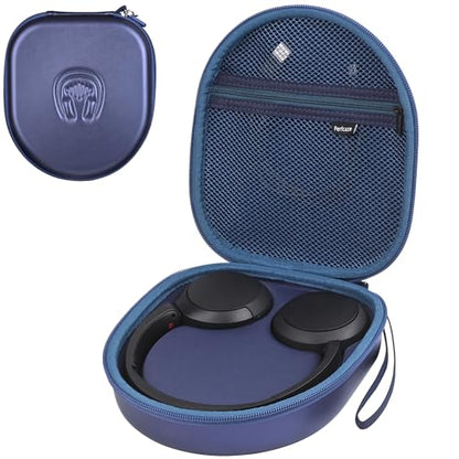 Hard Headphone Case for Sony WH-CH520 / JBL Tune Live 670NC, Blue | Protective Carring Storage Case for Over-Ear Headphones, with Handle Strap & Mesh Pocket - color: BLUE