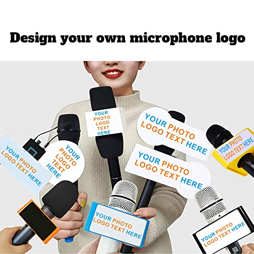 Custom Microphone Logo Live Equipment Box Cube Triangle Interview Box Karaoke mic Flags (Yellow Triangle) - color: yellow triangle
