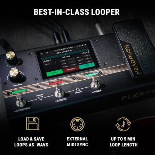HeadRush Flex Prime Electric Guitar Multi-Effects Pedal | Multi-Effects Processor with Amp Cloner, Looper, Auto-Tune, Wi-Fi, Bluetooth, Touchscreen, Drum Machine, Neural Amp Modeler - style: Flex Prime