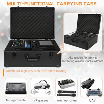 23 Inch Carrying Storage Case | Ideal for Microphone & Camera Gear Transportation, DJ Mixer Case with Customizable Pre-Diced Foam, 23 X 16.5 X 8.6 Inch - size: Inner：22.5''X 16''X 8.3''