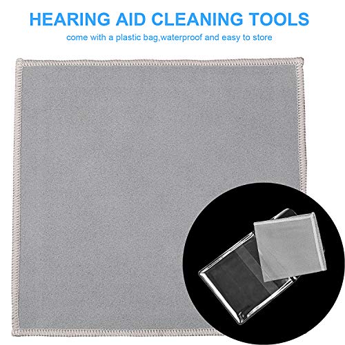 Mudder 7 Pieces Hearing Aid Cleaning Kit, Earbuds Headphones Cleaner Brush Set with Velvet Bag, Hearing Aid Cleaning Tools with Magnet Pick for Aids, Earbuds, Gift for Elderly