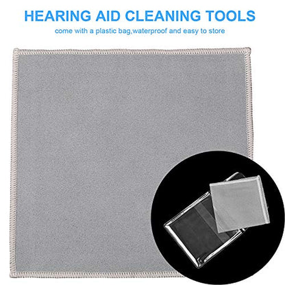 Mudder 7 Pieces Hearing Aid Cleaning Kit, Earbuds Headphones Cleaner Brush Set with Velvet Bag, Hearing Aid Cleaning Tools with Magnet Pick for Aids, Earbuds, Gift for Elderly