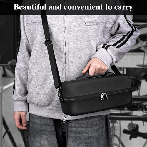 Geekria Shield Speaker Case Compatible with JBL Charge 6, Replacement Hard Shell Portable Protective Carrying Bag with Cable Storage, Keychain Hook, Travel Shoulder Strap (Dark Grey)