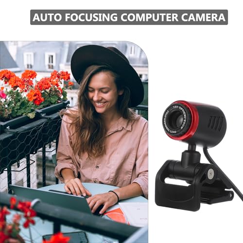 HOMSFOU Professional USB Webcam with Auto Focus and Built-in Microphone for Desktop Laptop Video Streaming and Online Conferencing