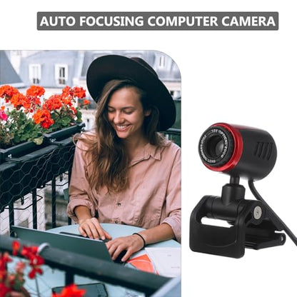 HOMSFOU Professional USB Webcam with Auto Focus and Built-in Microphone for Desktop Laptop Video Streaming and Online Conferencing