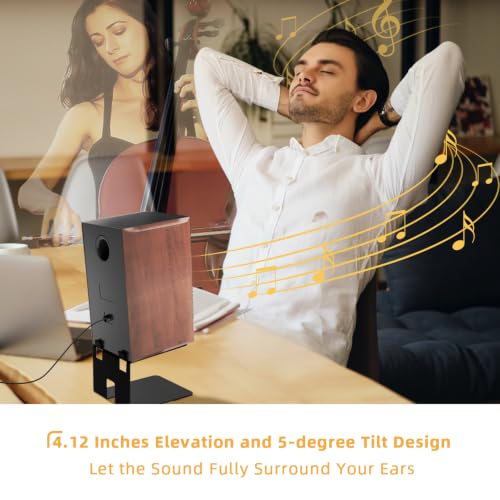 Desktop Speaker Stands,Metal with Vibration Pads,30 Lbs,Black | Desktop Stands with Vibration-Absorbing Pads and 7° Incline.Supports Up to 30 lbs.Fits Bookshelf and Studio Monitors.1 pair.
