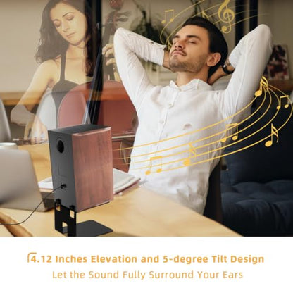 Desktop Speaker Stands,Metal with Vibration Pads,30 Lbs,Black | Desktop Stands with Vibration-Absorbing Pads and 7° Incline.Supports Up to 30 lbs.Fits Bookshelf and Studio Monitors.1 pair.