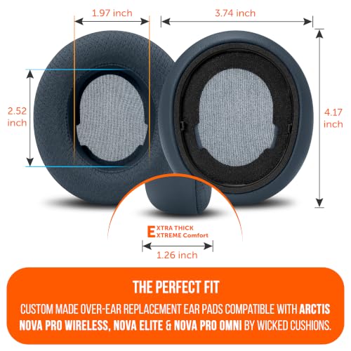 WC Mod Kit V2 Nova Pro Wireless, Pro Omni & Elite - Gel Earpads & Headband - color: Midnight Blue