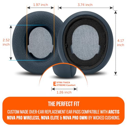WC Mod Kit V2 Nova Pro Wireless, Pro Omni & Elite - Gel Earpads & Headband - color: Midnight Blue