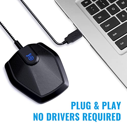 TONOR Conference USB Microphone, Omnidirectional Condenser PC Mic G11 | Condenser Mic, Compatible with 190 cm/74inch Cable, Windows and Mac, Desktop PC & Laptop for Teleconference, Court Reporter