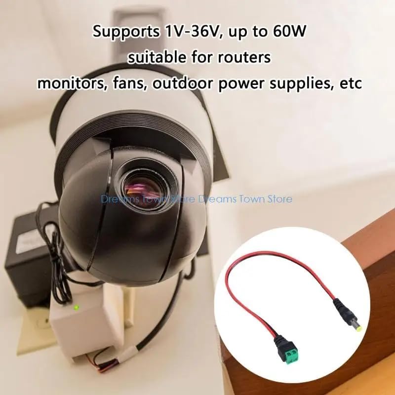3Pcs 5.5x2.1mm TS Mono Screw Terminal Block Adapter Power Extension Cable 30cm/1FT DC Male to 2Pin Solderless Connector Cable for CCTV Routers Cable-2.1-2P-M - color: CABLE-2.1-2P-M