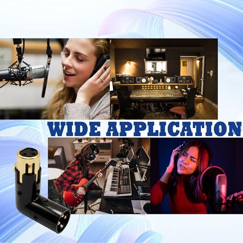 Right Angle XLR Male to Female Adapter Adjustable 3-PIN XLR 90 Degree Connector for Audio Cables and PA Systems - style: 1PC 90D XLR Male to Female Adapter