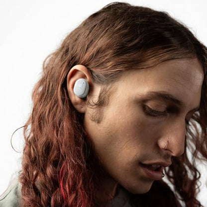 Skullcandy Grind Wireless In-Ear Earbuds - Light Grey/Blue | Noise Isolating Fit, Bluetooth, 40 Hours Battery, Microphone for iPhone Android, Customizable Sound, True Wireless - color: Light Grey/Blue, style: Grind