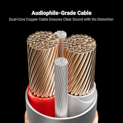Fosi Audio 3.5mm to RCA Cable 3.9Ft, Dual-Core with Dual Shielding, Gold-Plated Connectors, Durable PVC & Nylon Braided, Compatible with Phones, Tablets, Amplifiers, Active Speakers