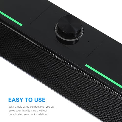 OSALADI Sound Bar Speaker Led Lighting Wired and Slim Design Compatible Desktop Tablets and Smartphones for Music Movies and Gaming