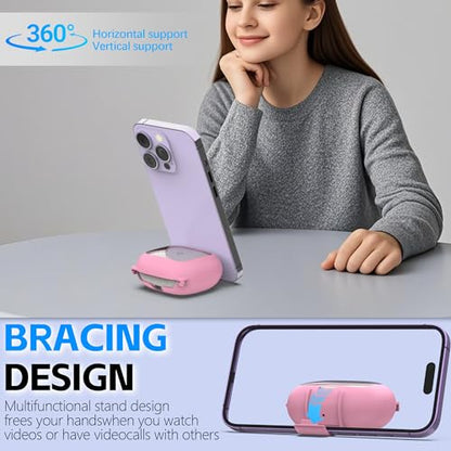 Secure Lock Case for Powerbeats Pro 2 with Phone Stand, LAKSDIURT Shockpoof Protection Cover Compatible with Beats Powerbeats Pro 2 Earbuds Clear Power Pro2 Case with Cleaner Kit & Keychain (Pink) - color: Pink
