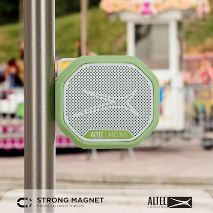 Altec Lansing HYDRATREK Magnetic Bluetooth Speaker, Waterproof IP67, Portable Speaker, True Wireless Pairing, USB-C Quick Charge, 3.7V 400mAh Battery, Voice Assistant, Perfect for Any Adventure - color: Sport Green/White