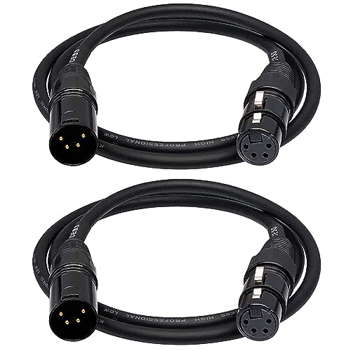 CNCESS 4-Pin XLR Male to Female Balanced Extension Cable, 3 ft, 2-Pack - size: 3 Feet, 2-Pack
