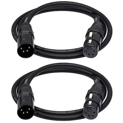 CNCESS 4-Pin XLR Male to Female Balanced Extension Cable, 3 ft, 2-Pack - size: 3 Feet, 2-Pack