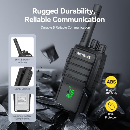 Retevis RT21H Walkie Talkies Long Range, 2 Way Radio with Earpiece 10 Pack | RT21 V2.0 for School Security, Durable FRS Two Way Radio, Shatterproof Hidden Display, Upgraded Type-C, Surveillance Headset