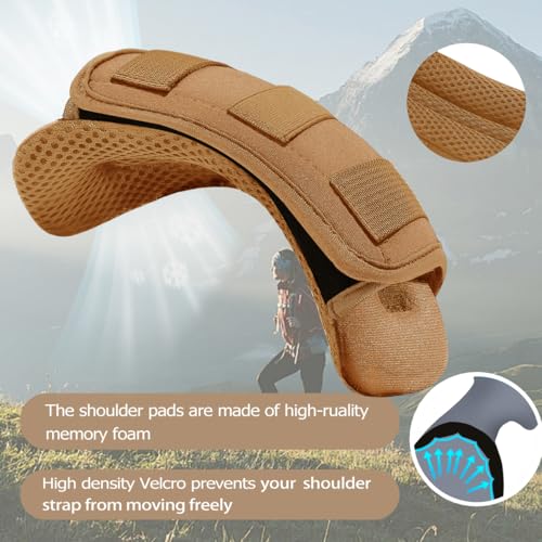2-Pack Shoulder Pad Ultra-Thick Tactical Vest Cushion for Laptop Bags, Messenger Bags, Briefcase Bags, Luggage Bags, Tool Bags, Travel Bags and Most Bags, Khaki - color: Khaki
