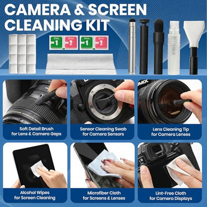 Upgrade Phone Cleaning Kit 47PCS, iPhone Cleaning Kit, Airbud AirPods Cleaning Kit, Keyboard, Charging Port Cleaner for Apple Lightning/Android USB-C - Includes Putty, Cloth & Wipes (Black) - color: Black (47PCS)