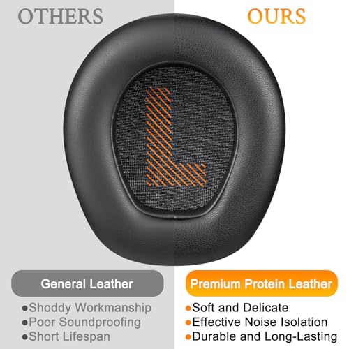 SOULWIT Professional Replacement Earpads Cushions for JBL Quantum 400 (Q400) Headphones, Ear Pads with Softer Protein Leather - Black