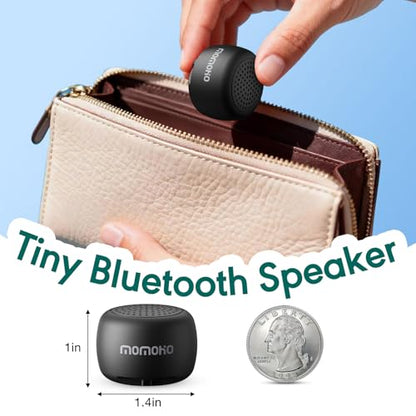 Mini Bluetooth Speaker, Tiny Gifts with TWS Pairing, Small Bluetooth Speaker for Outdoor and Indoor, Built-in Mic(Black) - color: Black, style: mini