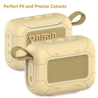 Protective Case for JBL Go 5 Portable Bluetooth Speaker | Accessories Hard Carrying Case and Silicone Cover with Metal Carabiner (Yellow Case) - color: Yellow Case