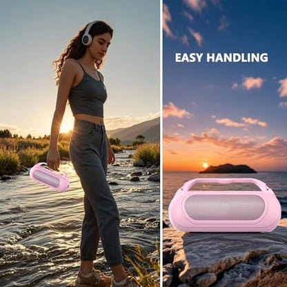 Silicone Cover Case Compatible with Beats Pill 2024 Bluetooth Speaker | Accessories for Beats Pill Speaker Protective Case with Handle, Shockproof and Anti-Scratch Cover (Pink) - color: Pink