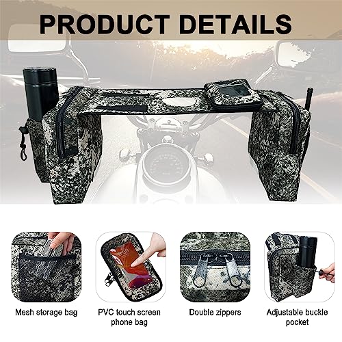 MYDAYS ATV Saddle Bag,Cargo Tank Phone Bag Storage Luggage for ATV UTV Snowmobile Motorcycle (Camo) - color: Camo