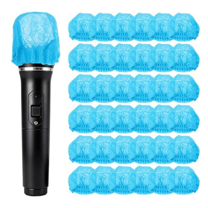 MECCANIXITY 240 Pcs Disposable Microphone Cover Mic Cover (Blue) - color: Blue