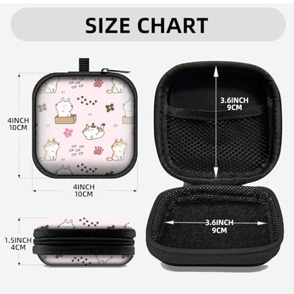 Square Data Cable Earbud Charger Coin Storage Bag Shockproof and Drop-Proof EVA Material Compatible with AirPod(Cute cat) - color: cute cat