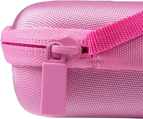 for JBL Go 5/4/3 Ultra Portable Speaker Hard Travel Case, Pink+White | Protective Storage Bag with Mesh Pocket & Hand Strap, Shockproof EVA Carrying Box, Soft Lining - color: Pink Case + Inner White