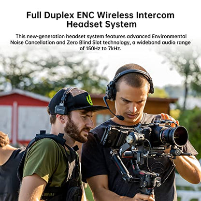 Hollyland Solidcom C1 Pro Wireless Intercom Headset System ENC Noise Cancellation Full Duplex 8-Person 1100ft Team Communication with PTT Mute Single Ear Headset for Church Drone TV Film Production - size: 8 Set Single Ear